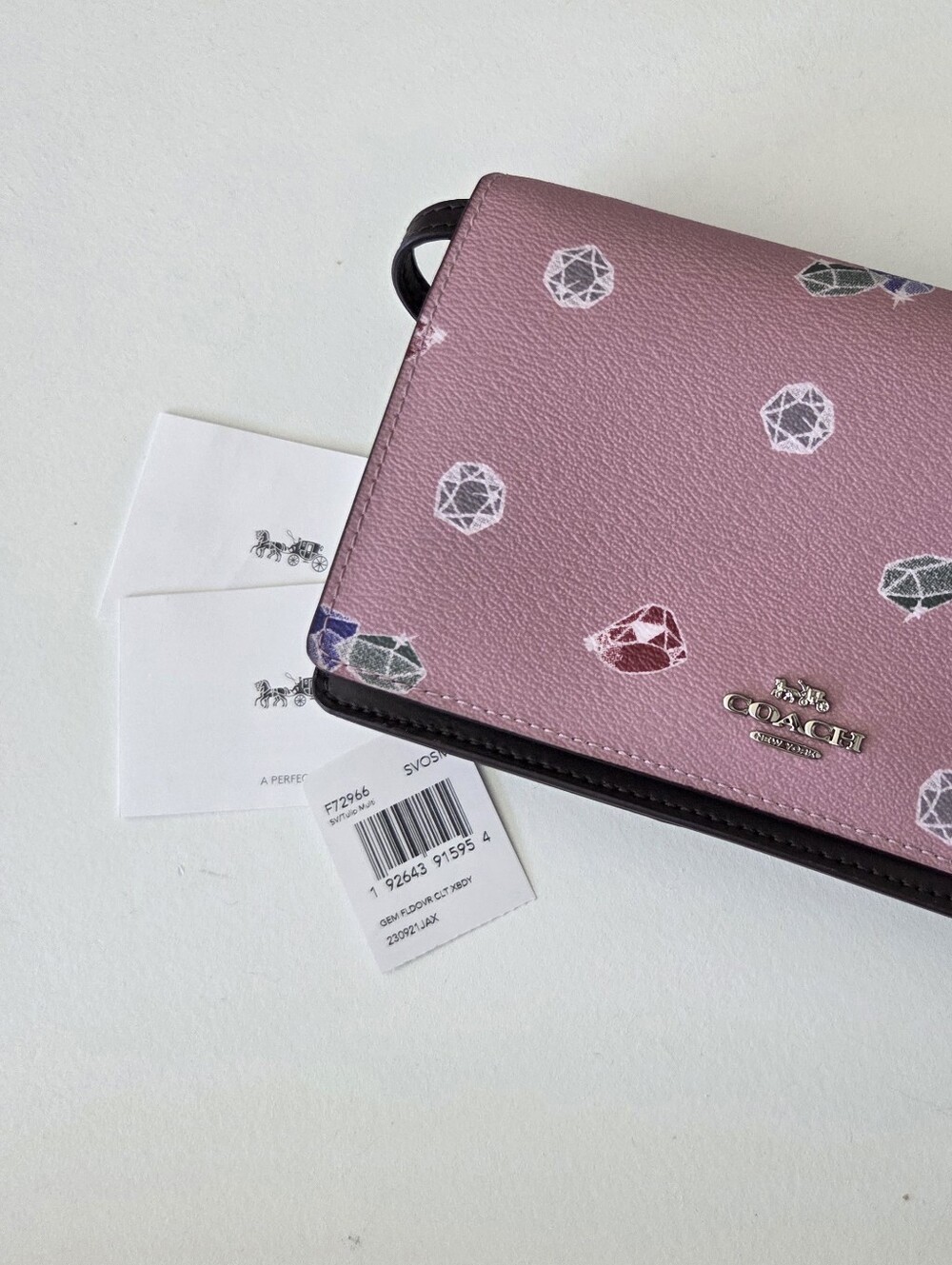New Disney x Coach Hayden Foldover Crossbody Clutch Gem Snow White Seven Dwarfs - Picture 7 of 9
